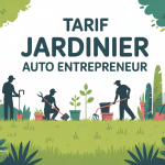 illustration tarif jardinier auto entrepreneur jardin outils