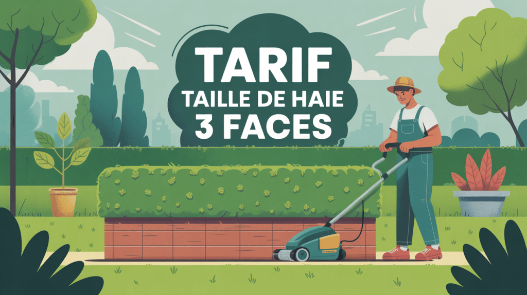 illustration tarif taille de haie 3 faces jardin bien entretenu