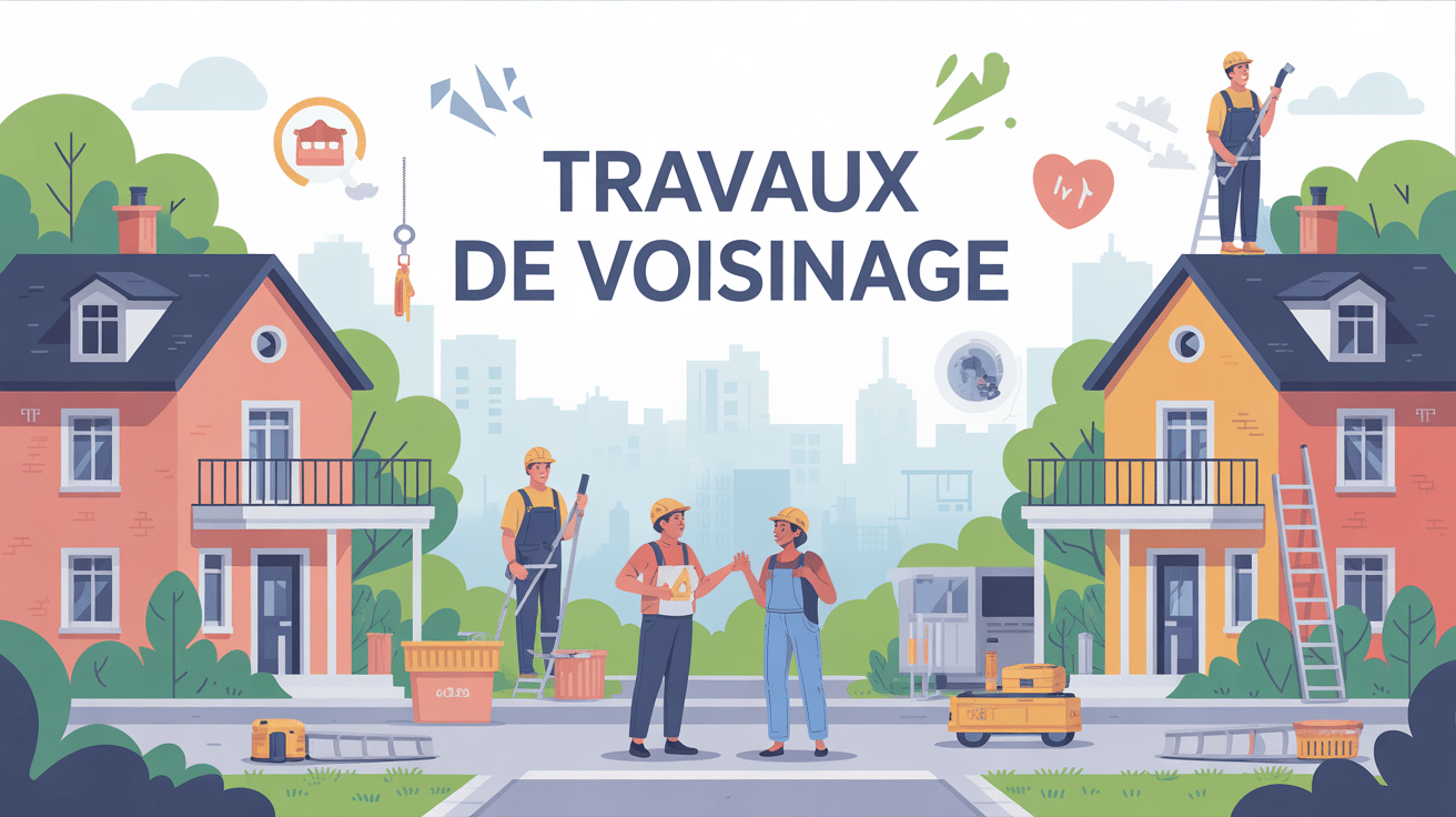 illustration voisins travaux quartier résidentiel