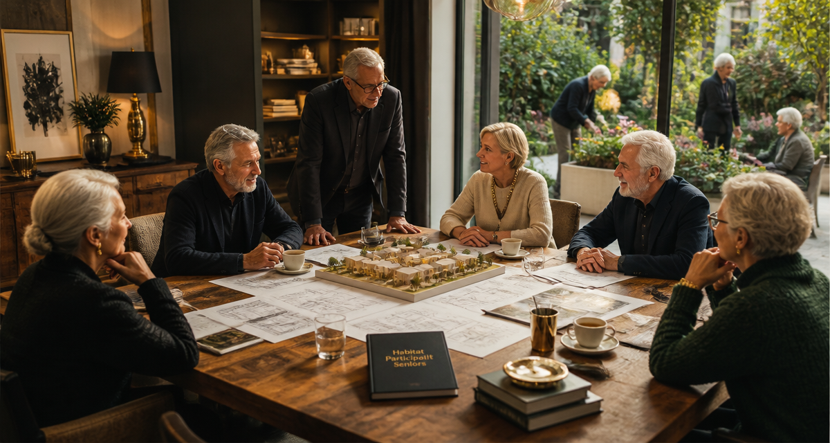 Habitat participatif seniors autour d'une table
