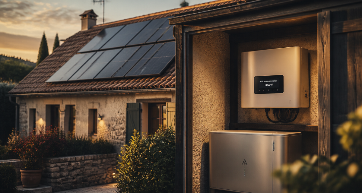 kit solaire autoconsommation 6000w avec batterie installé sur maison