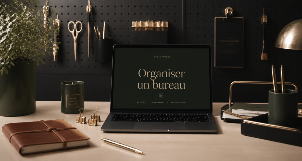 organiser un bureau moderne accessoires dorés