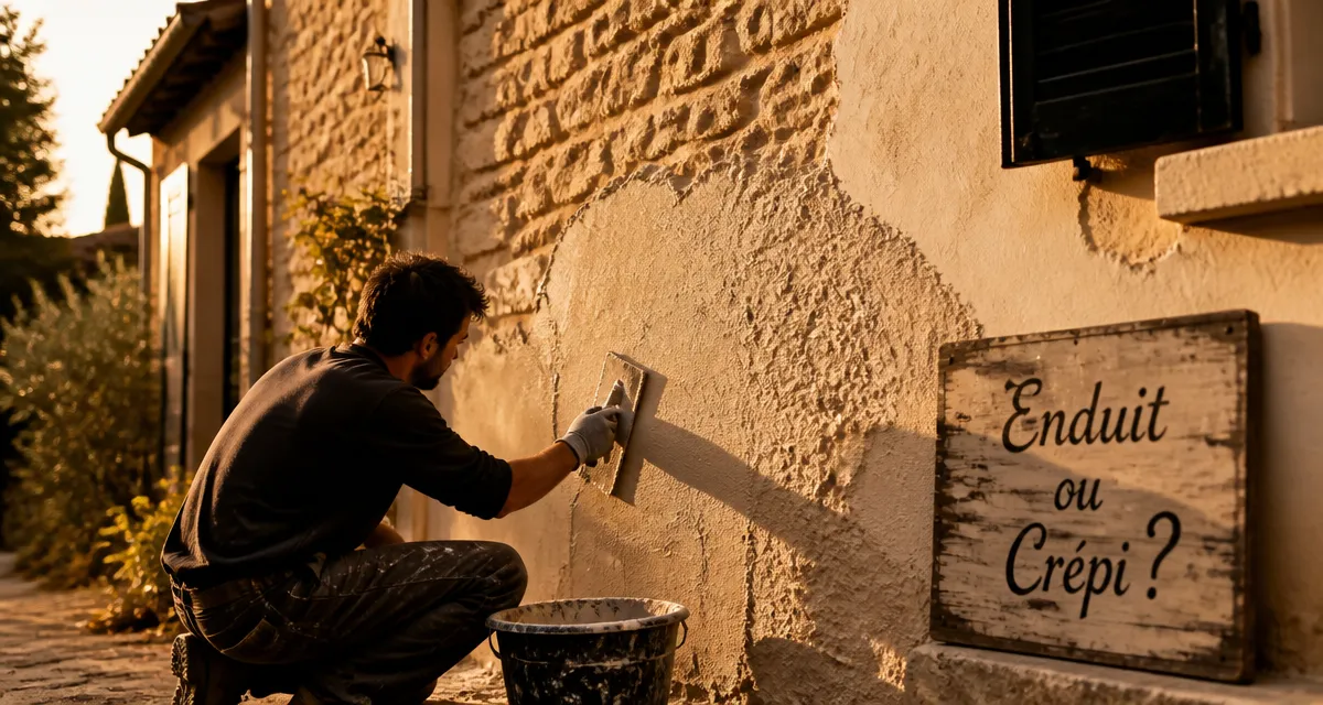 crépi ou enduit extérieur appliqué sur façade