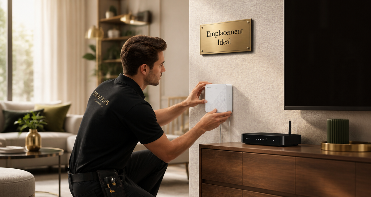 ou placer boitier fibre optique dans une maison installation salon