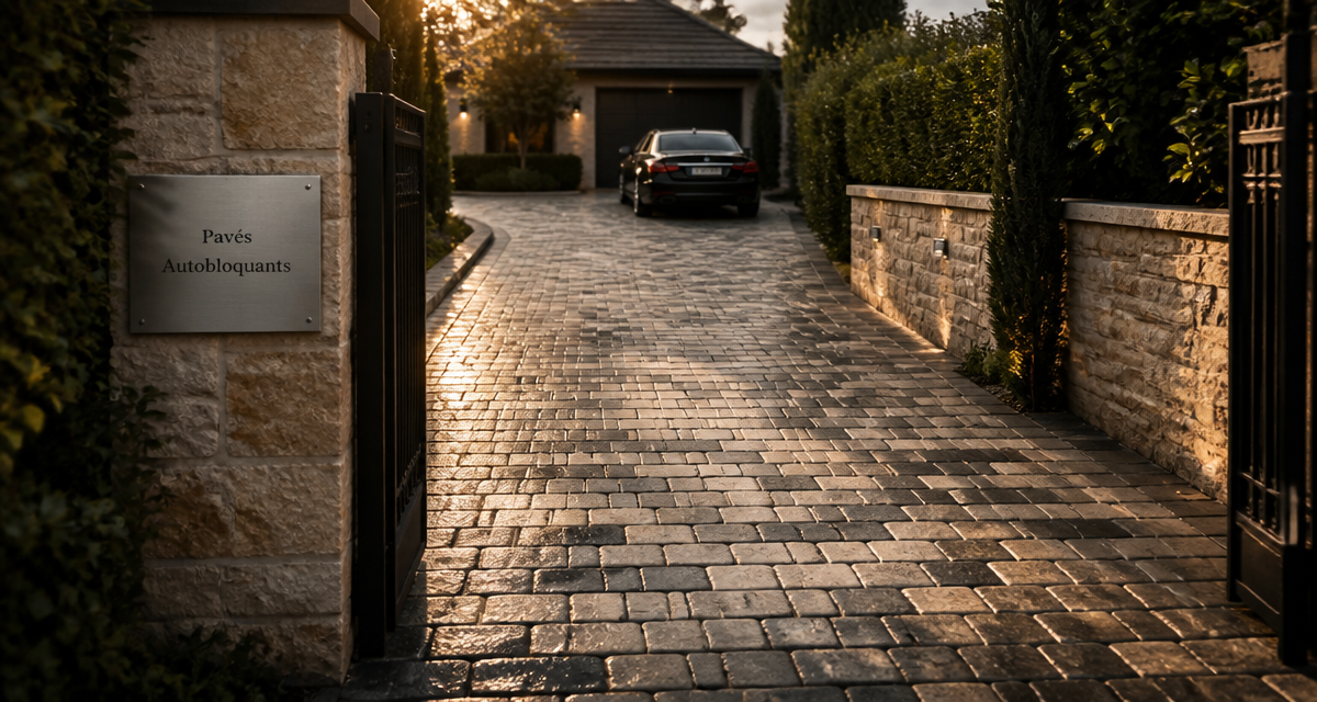 prix des paves autobloquant allee garage elegante