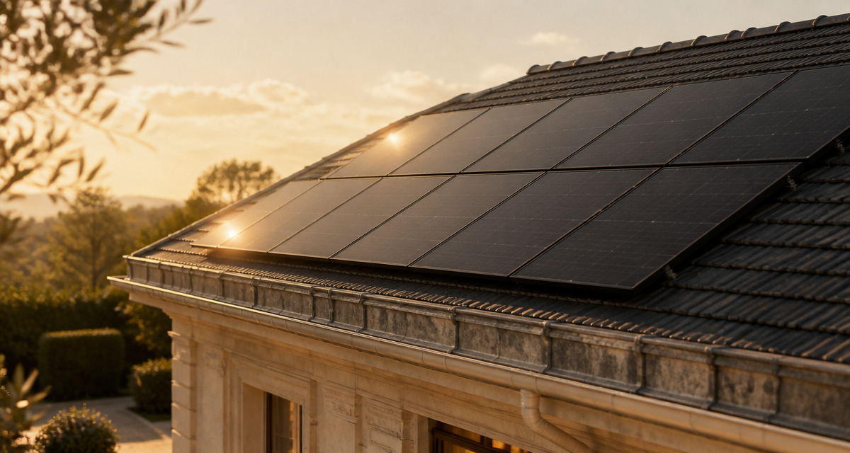 Rendement panneau solaire 6 kW sur maison contemporaine