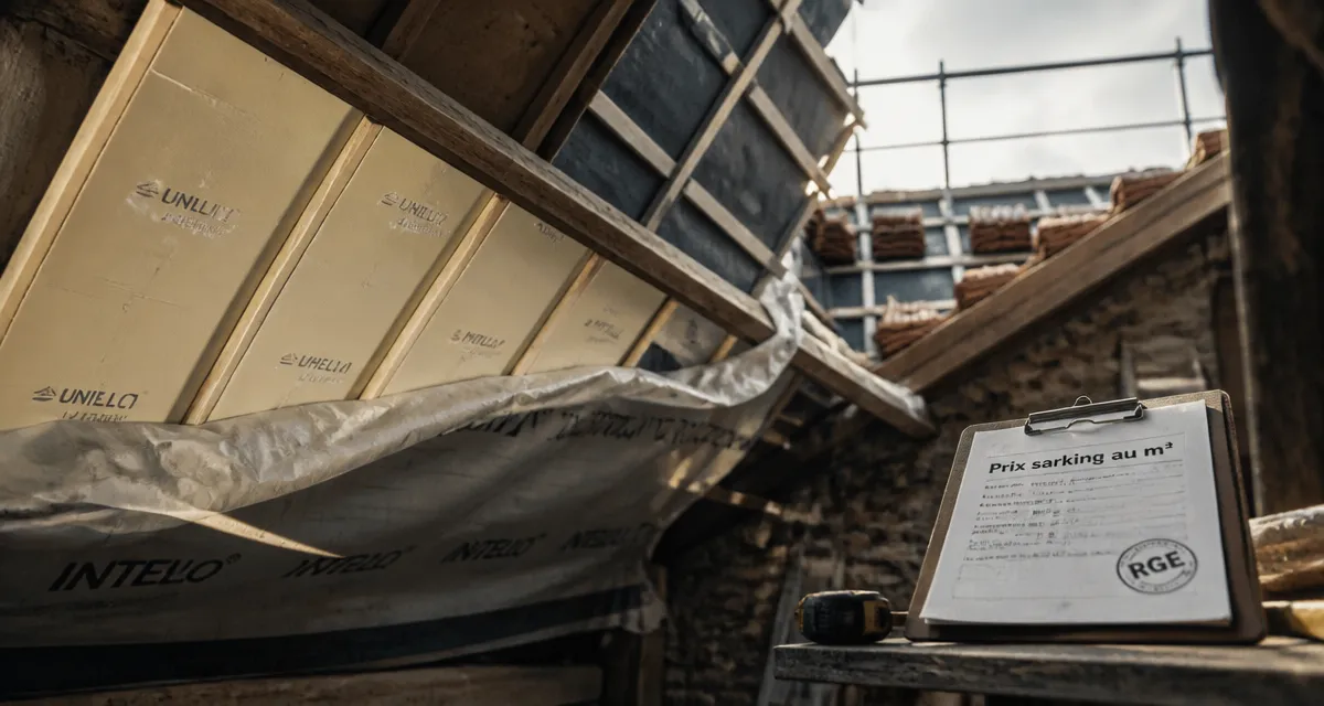 Sarking prix m2 : chantier isolation toiture par l’extérieur