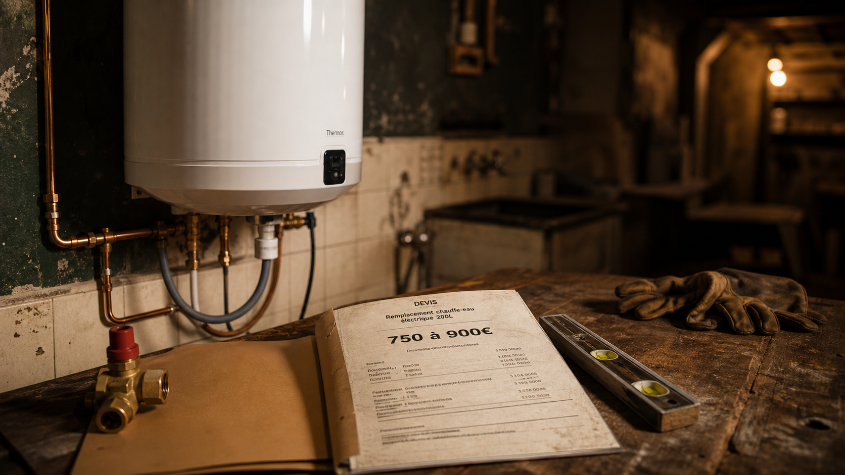 Tarif remplacement chauffe-eau 200l 750 à 900€ pose comprise