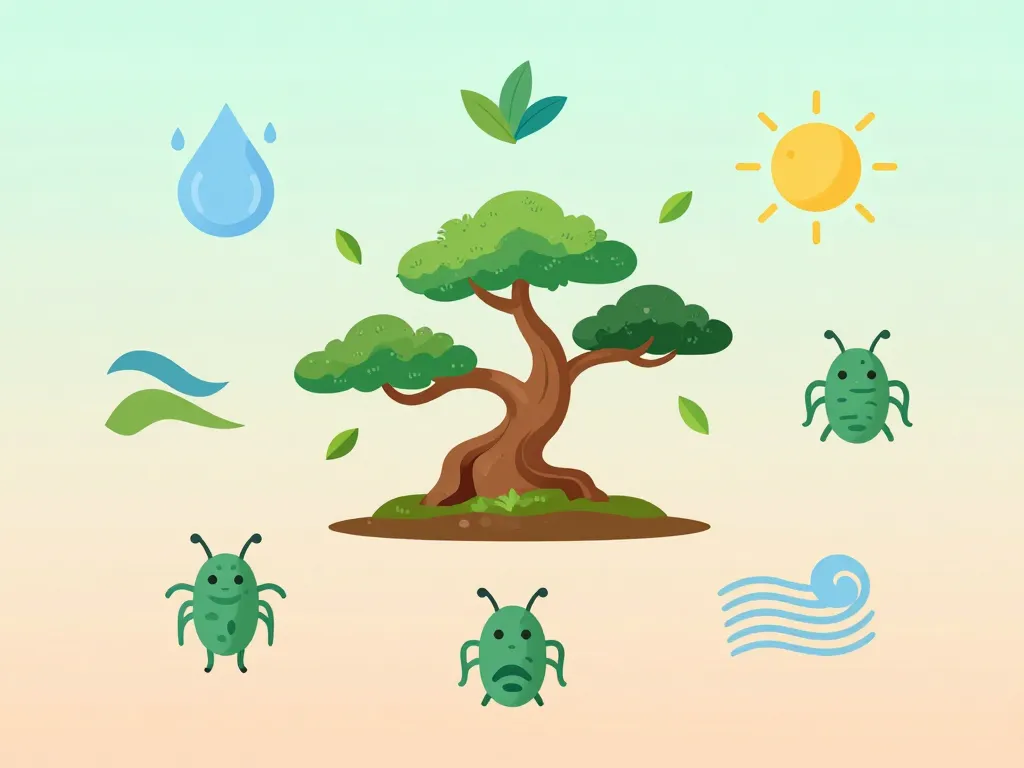 bonsai perd ses feuilles causes visuelles arbre stylisé