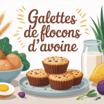 illustration de galettes de flocons d avoine dorées sur table