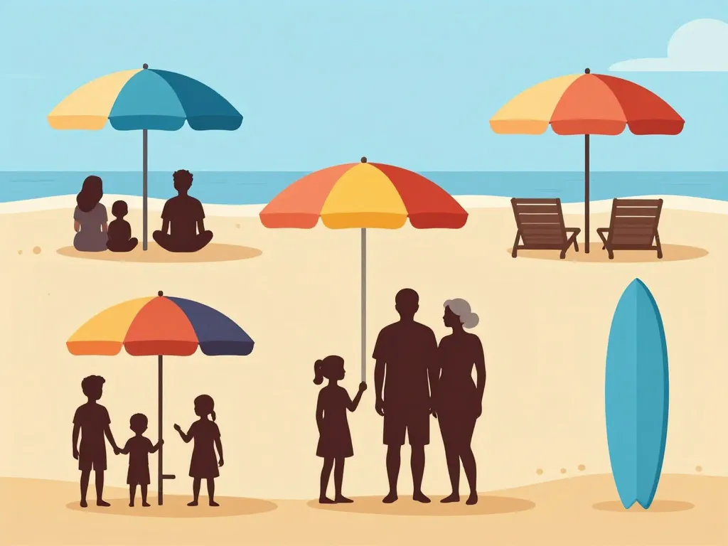 Différents usages de parasol plage selon profils