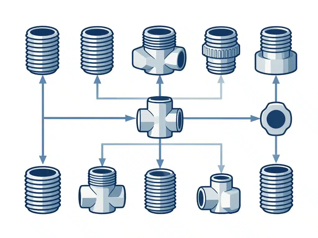 diagramme concept plomberie 15/21 dimensions et filetages