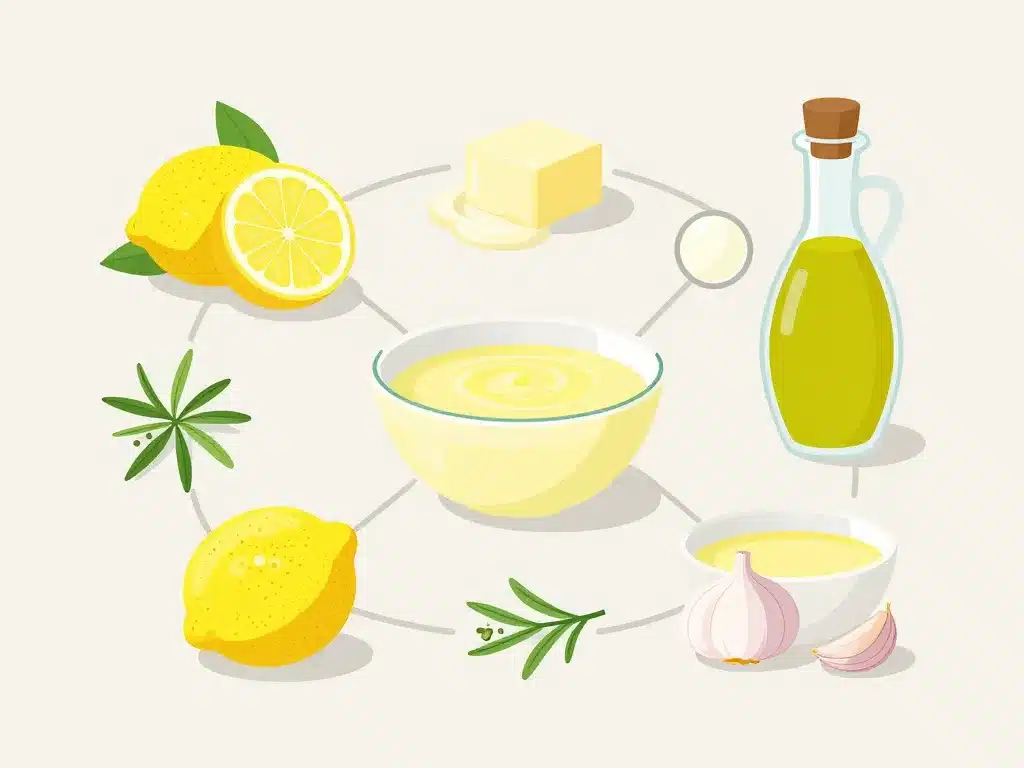 ingrédients clés sauce au citron pour poulet concept équilibré