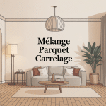sol melange parquet et carrelage transition harmonieuse