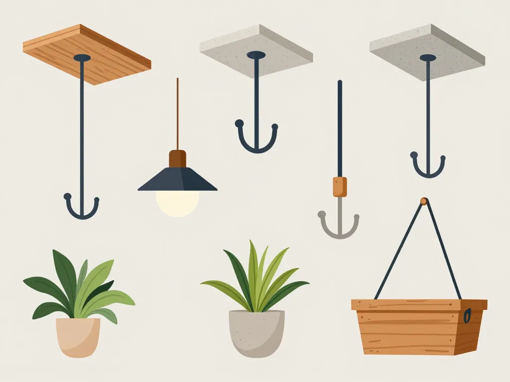 suspension crochet modèles variés bois béton placo