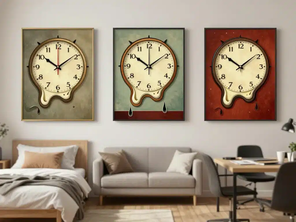 tableau horloge dali différents styles déco intérieur