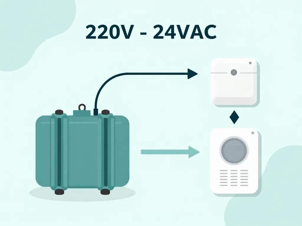 schéma conceptuel fonction transformateur 220v 24vac