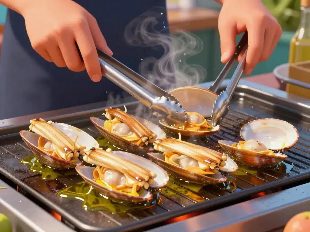 cuisson navajas a la plancha sur plancha