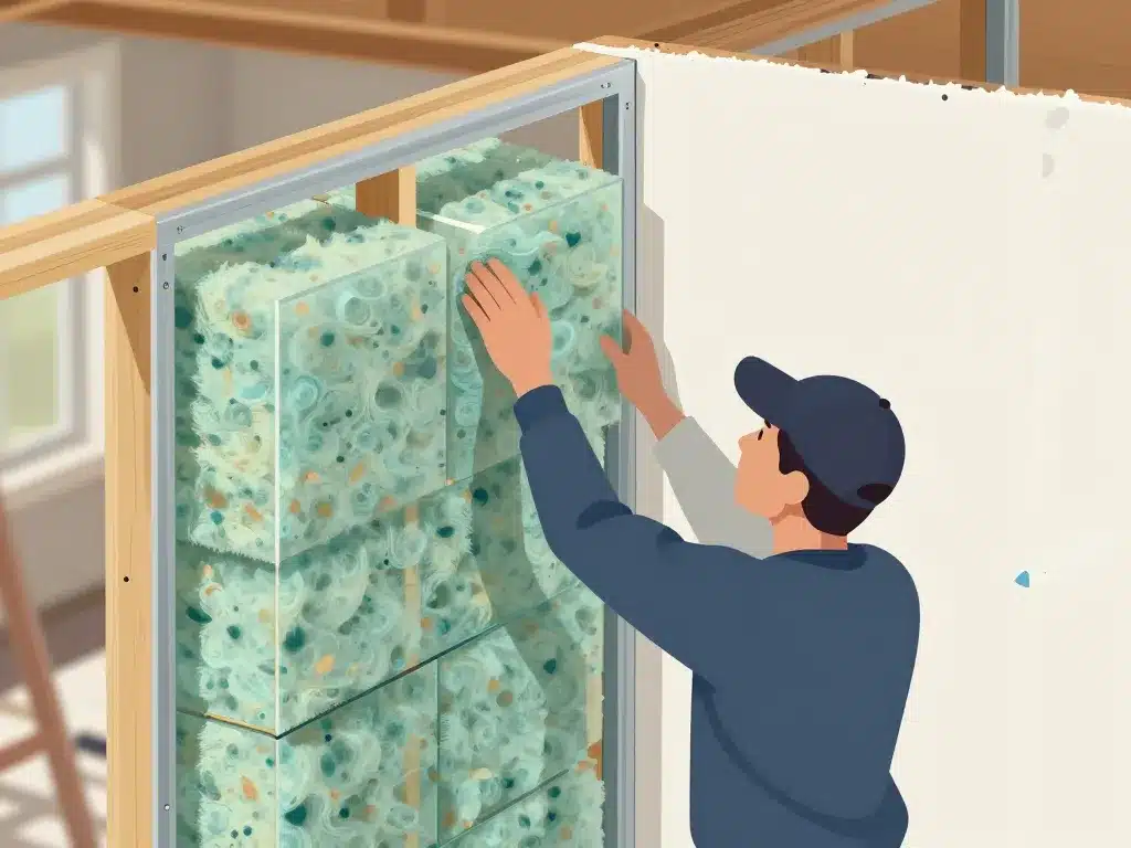 pose laine de verre et placo en étapes