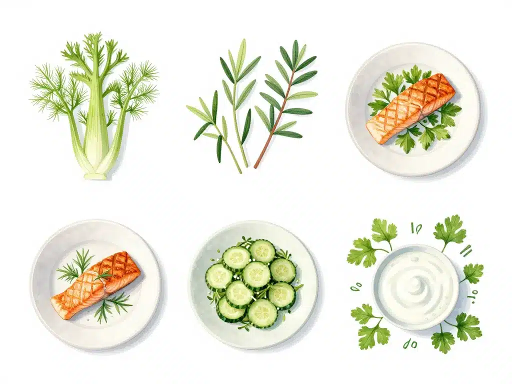 schéma par quoi remplacer l aneth pour chaque plat