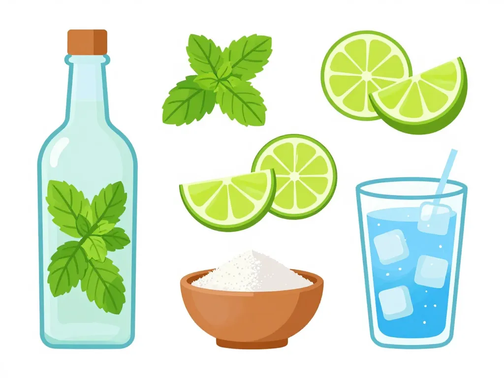 Recette mojito pour 10 personnes : ingrédients en diagramme