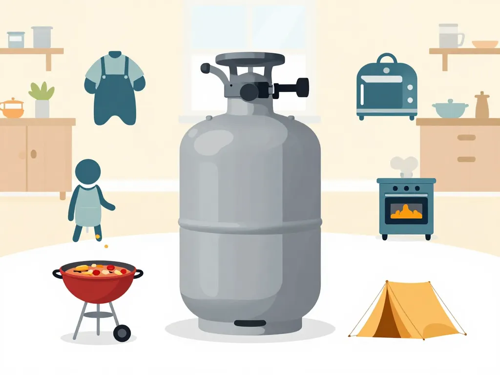 illustration usages bouteille de gaz gris