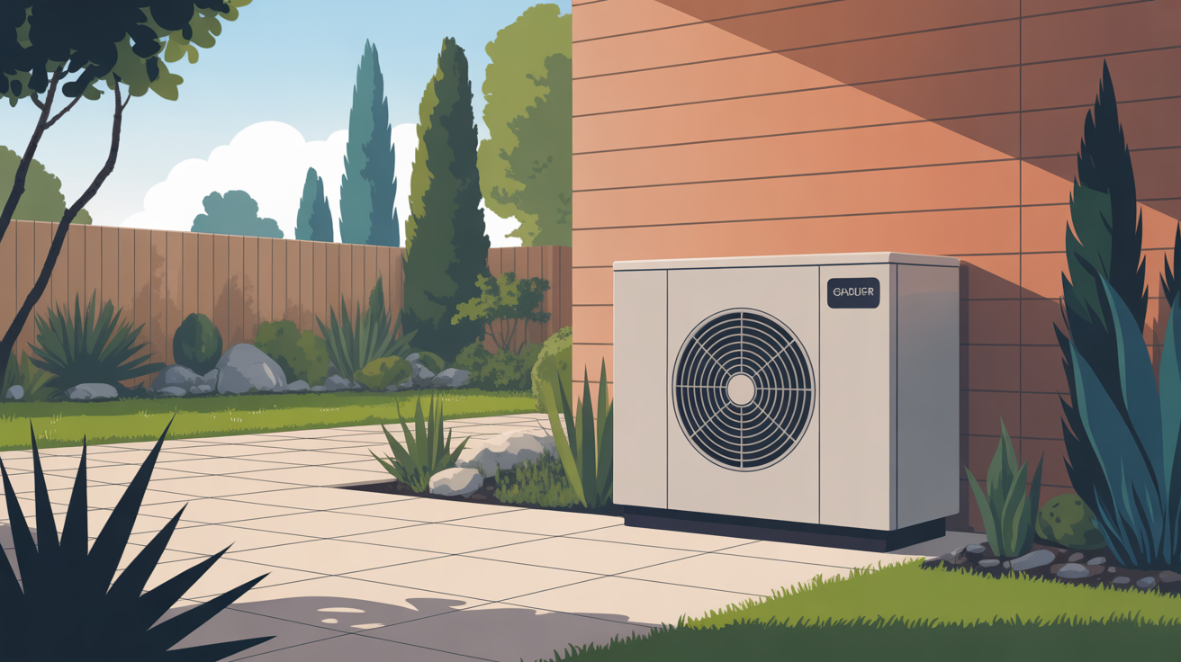 fabriquer un cache pompe à chaleur design extérieur illustration