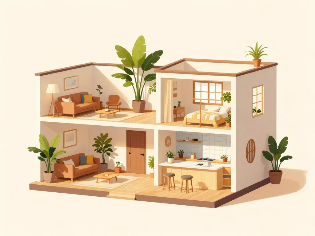 Plantes d'interieur depolluante positionnées par piece maison moderne