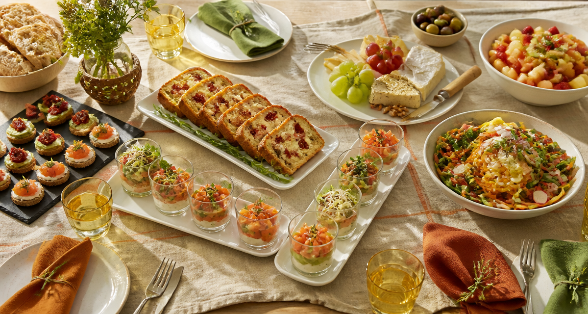 repas froid entre amis table buffet