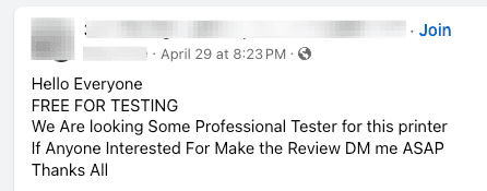 Beware the "just pay shipping" free for review scam