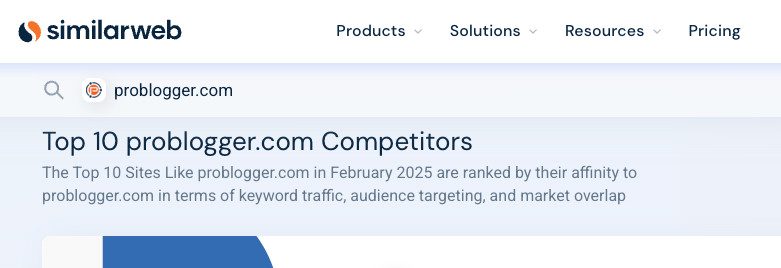 Similarweb.com Competitors Tool is Great for Finding Bloggers in a Niche
