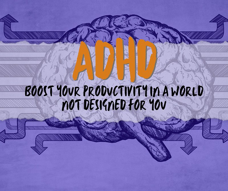 ADHD brain illustration with productivity focus.