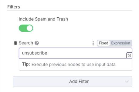Gmail filters in n8n