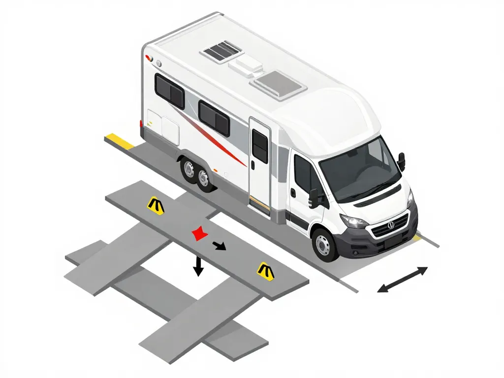 diagramme montée sécurisée cales camping-car 4 niveaux