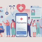 Illustration plansante complémentaire santé gestion digitale