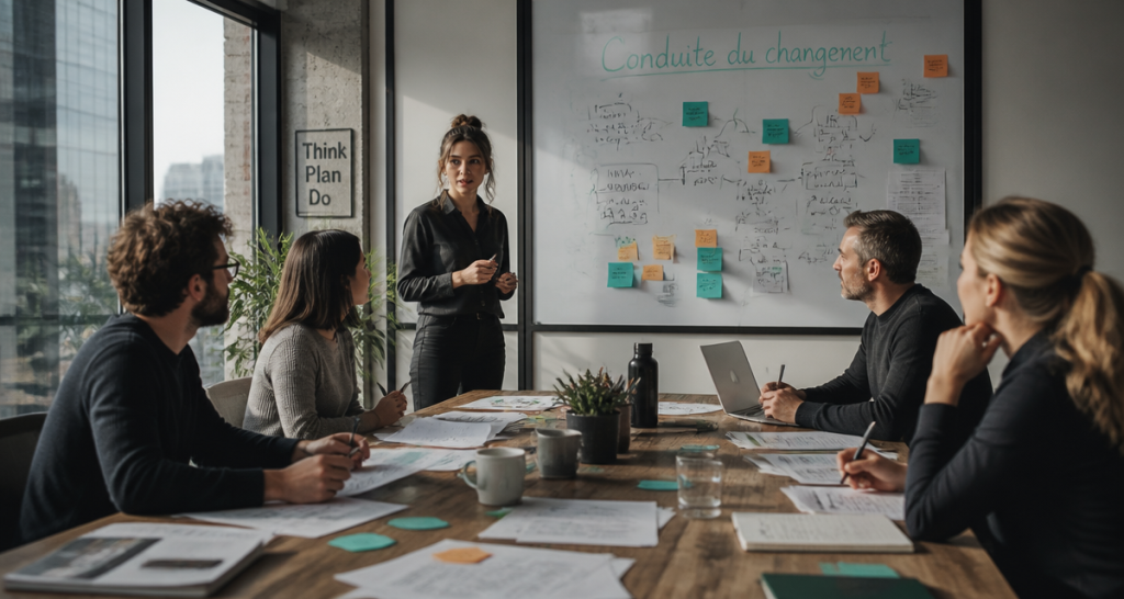 conduite changement équipe en réunion