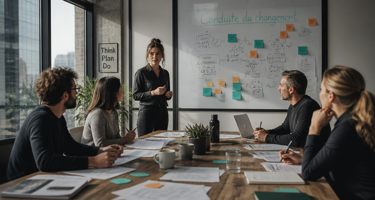 conduite changement équipe en réunion