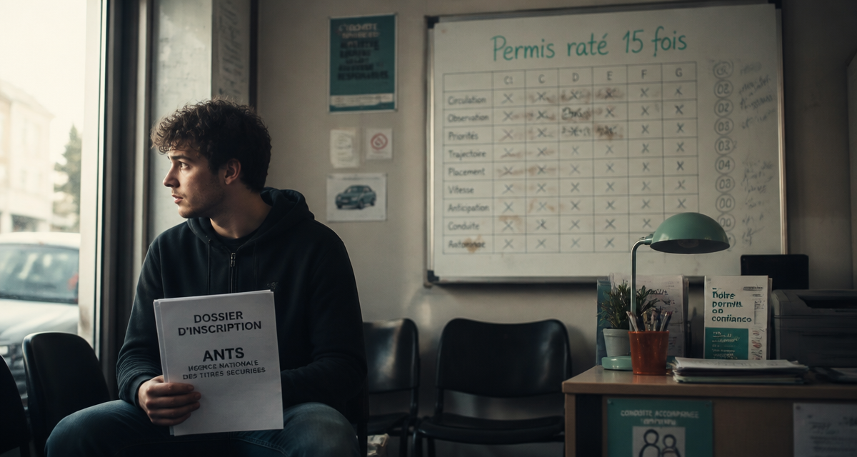 permis raté 15 fois jeune en salle d’attente