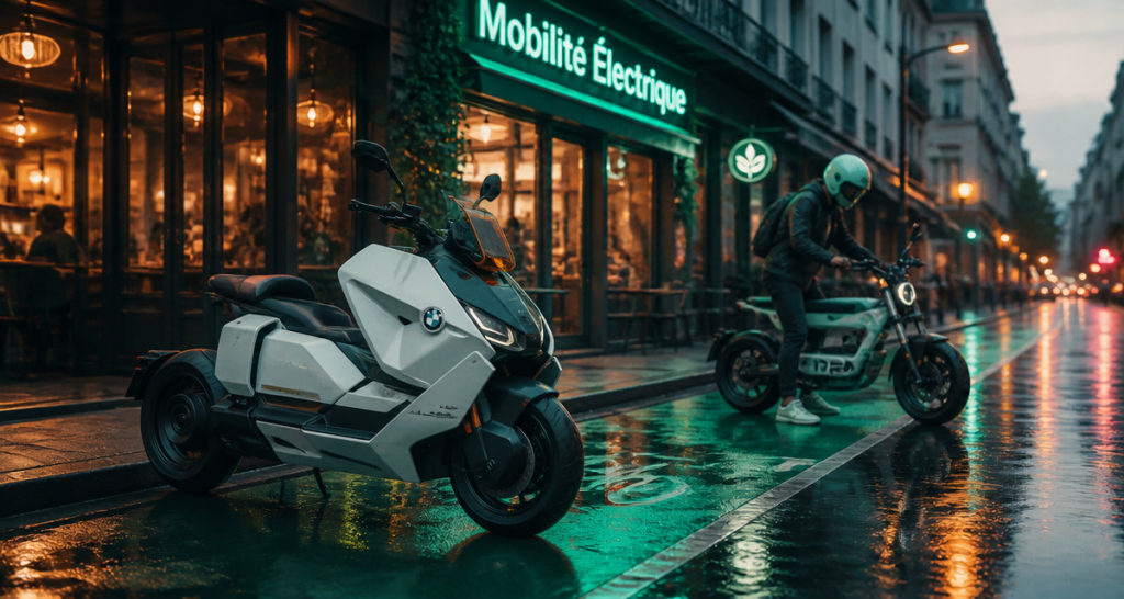 bmw scooter electrique ce 04 ce 02 piste cyclable