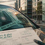 pare brise cassé par un tiers voiture urbaine