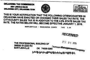 Tax commission screen shot