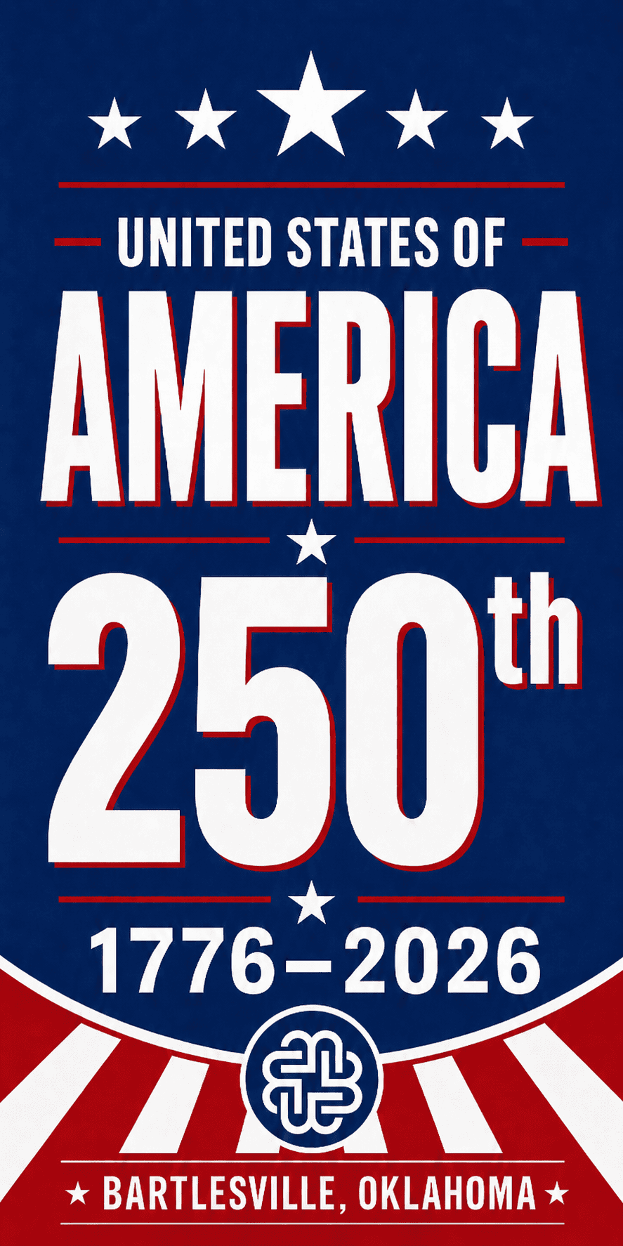 Banners celebrating 250 years of America installed this week
