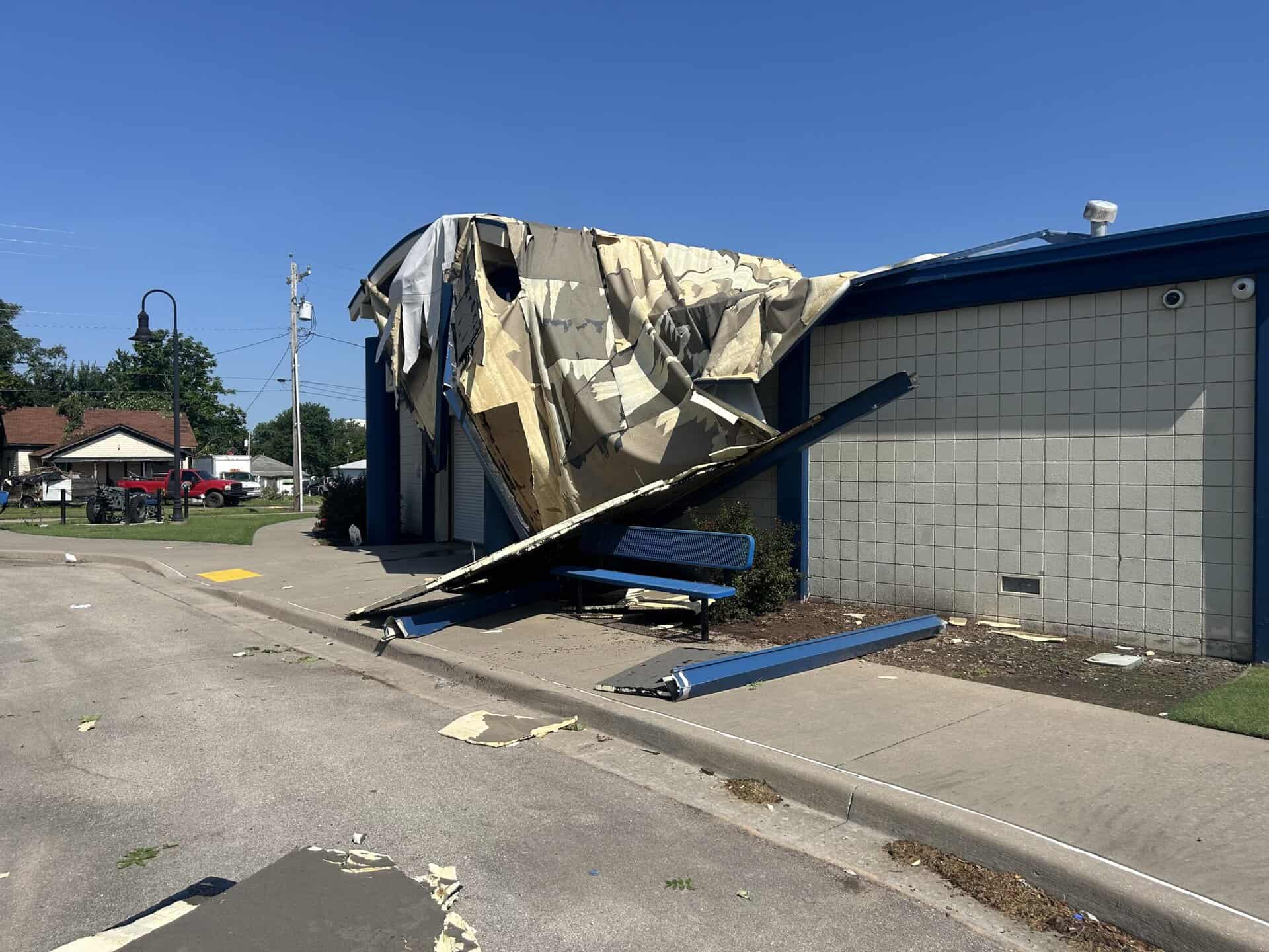 Frontier Pool closed due to roof damage