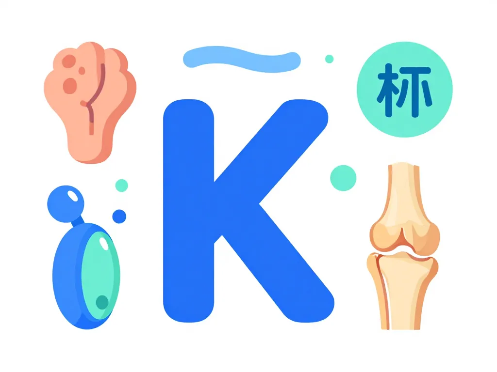 Vue d’ensemble anatomie en K avec symbole potassium, kyste, kératine