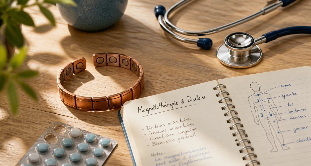 bracelet magnétique avis médical sur table médicale