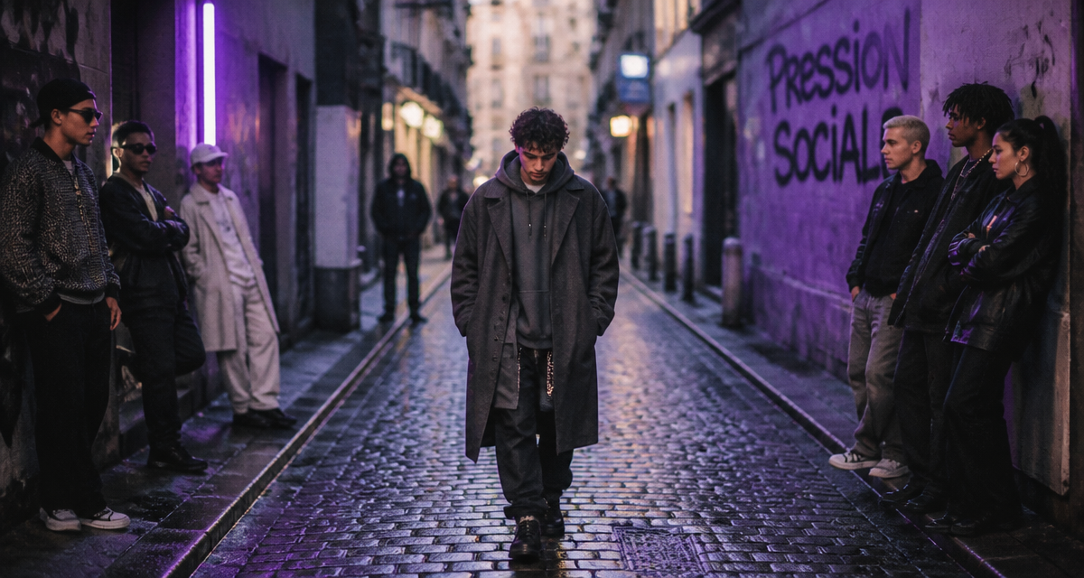 Jeune adulte seul sous pression sociale