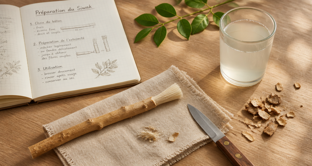 Siwak comment utiliser préparation sur table