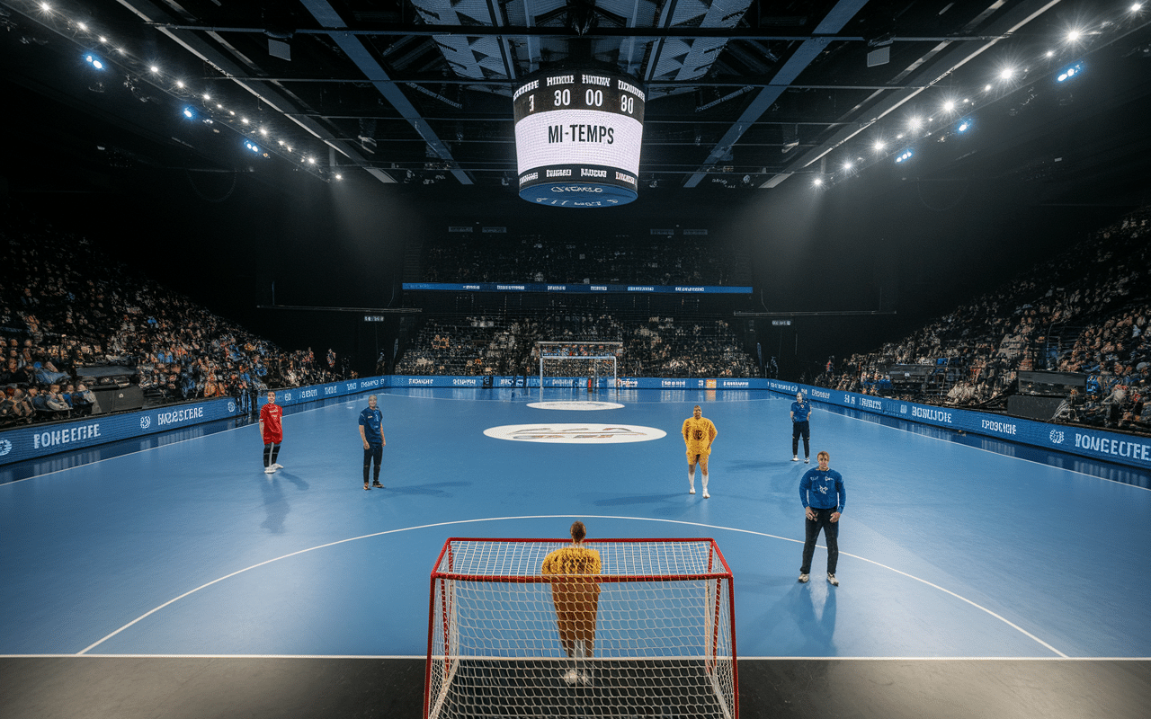 Match handball mi-temps arbitre chronométrage