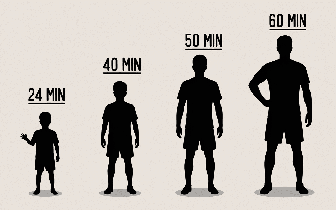 Silhouettes joueurs handball différents âges temps jeu