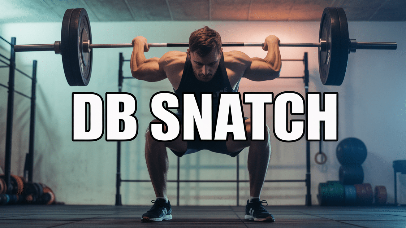 Athlète réalisant un DB snatch puissant en salle de sport